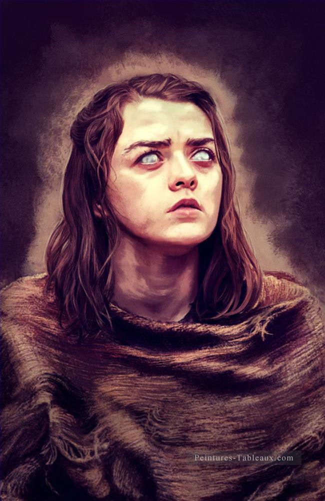 Portrait d’Arya Stark, aveugle Le Trône de fer Peintures à l'huile